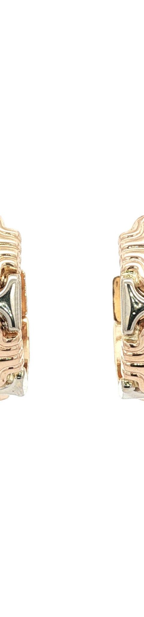 Vintage 14K Two Tone Gold Stud Earrings